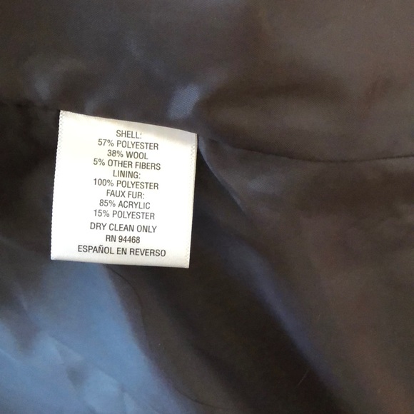 INC Wool Blend Peacoat (Like New) - Picture 4 of 4